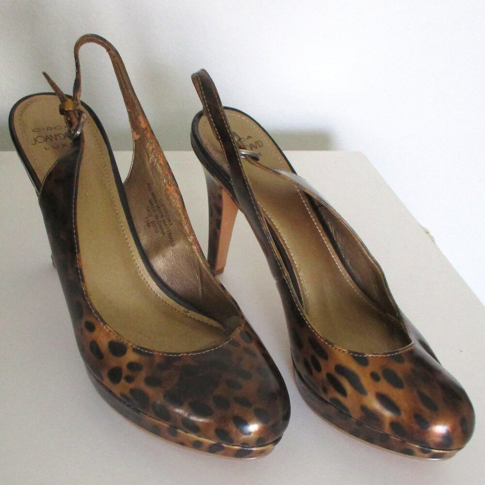 Circa Joan & David "Precia" Womens Leopard Print Slingback Pump - Size 7.5M